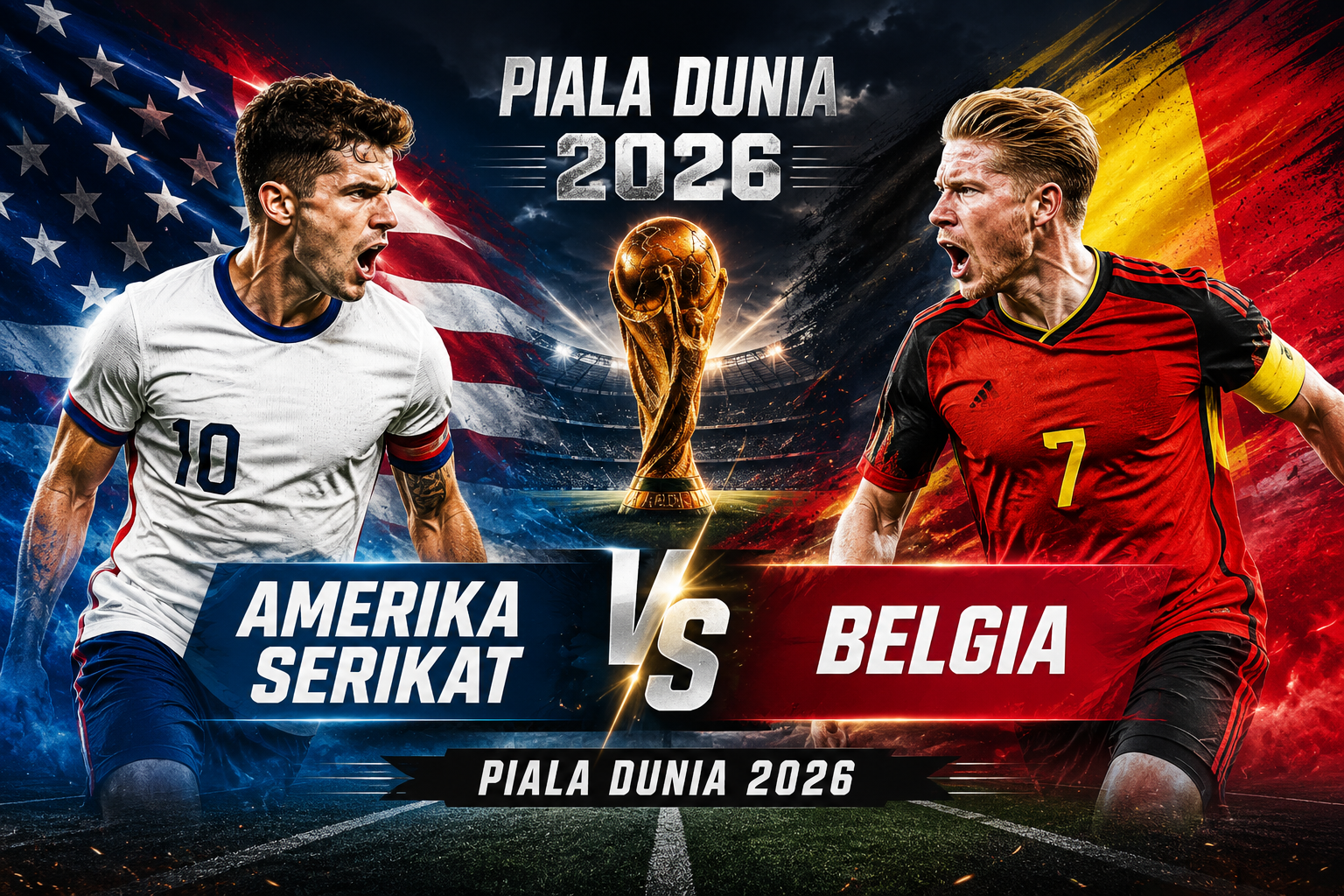 Amerika Serikat vs Belgia Besok Pagi 07.00 WIB Bersama Jalalive Laga Penentuan Babak Gugur Piala Dunia 2026 yang Sangat Dinanti